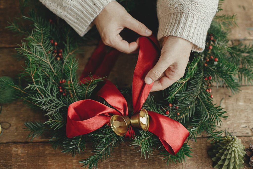 Lazo para corona de Navidad