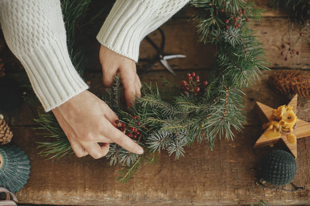 Adornos corona de Navidad