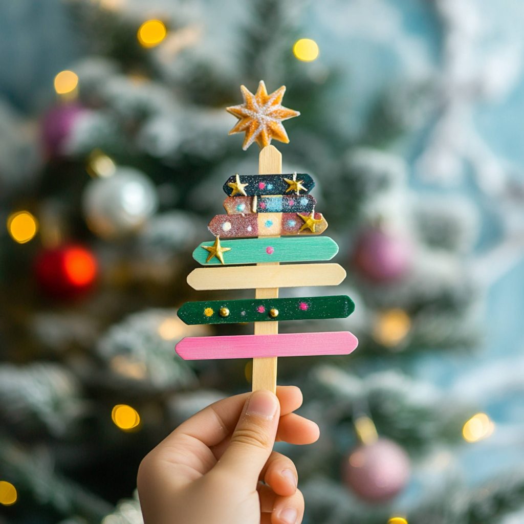 árbol de Navidad con palitos de helado