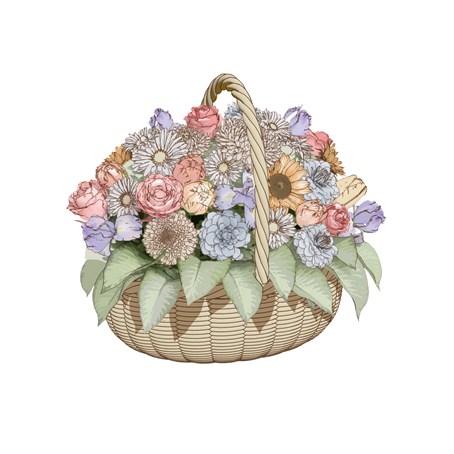 Basket arrangement of flowers