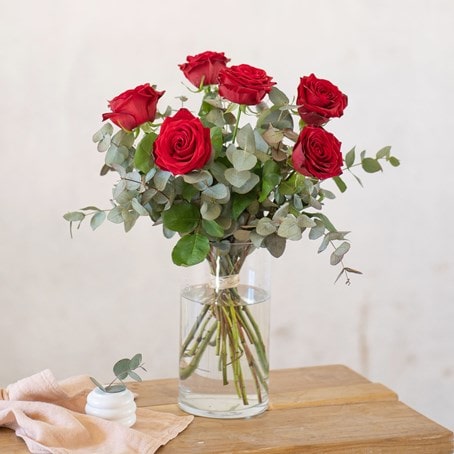 Bouquet of 6 red roses