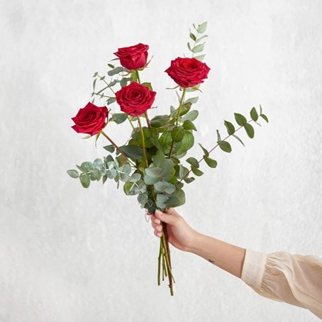 Bouquet de grandes roses rouges