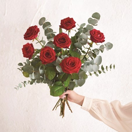 Bouquet of long red roses