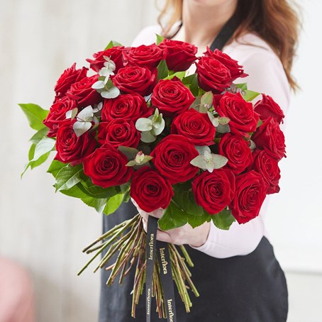 24 Red Rose Hand-Tied