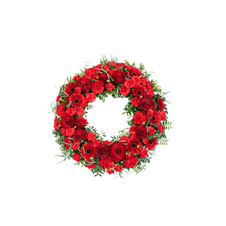 Funeral Wreath Red  with Ribbon 248037