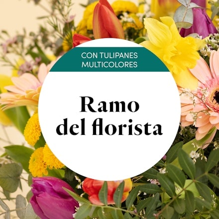 Ramo del florista con tulipanes